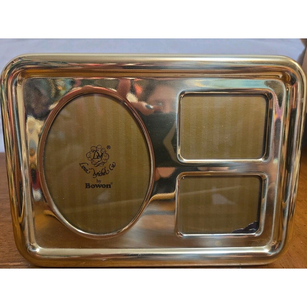 Bowon Brass Multi Three Picture Frame Photo Loui Michel Cie Vintage 1970s